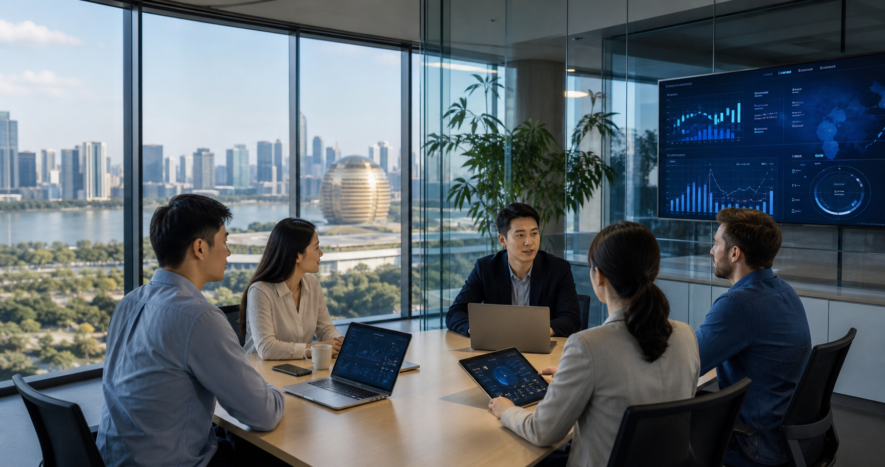 现代科技公司团队协作会议